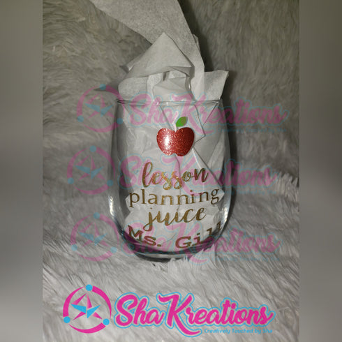 Lesson Planning Juice Stemless Wine Glass